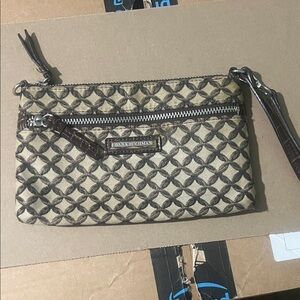 Dana Buchman Gold and Brown Lattice Clutch